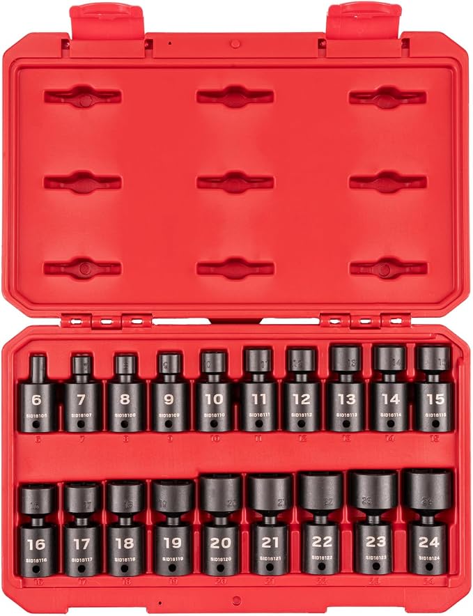TEKTON 3/8 Inch Drive Universal Joint Impact Socket Set | SID97302