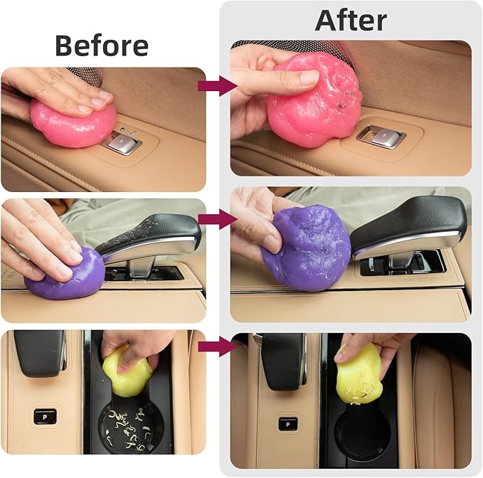 ColorCoral Car Cleaning Gel Reusable 5Pack - Dust Cleaning Putty Keyboard Slime for Car Interior Air Vent Cleaner Gel,560g