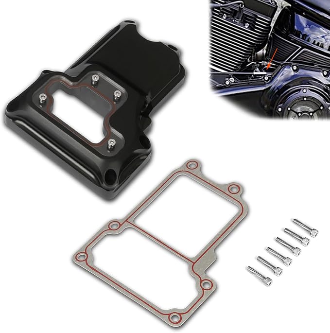 Clarity top Transmission Covers Twin cam Engine for Harley Davidson Street Road Glide Dyna Fatboy Wide Glide 2007-2017 FLT Touring Motorcycles CNC Aluminum top Cover (All Black)