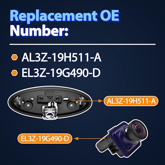 Tailgate Rear View Camera with Housing Bezel Compatible with 2012-2014 F150 Lincoln Mark LT, Replaces AL3Z-19H511-A EL3Z-19G490-D, Wide Angle Backup Camera