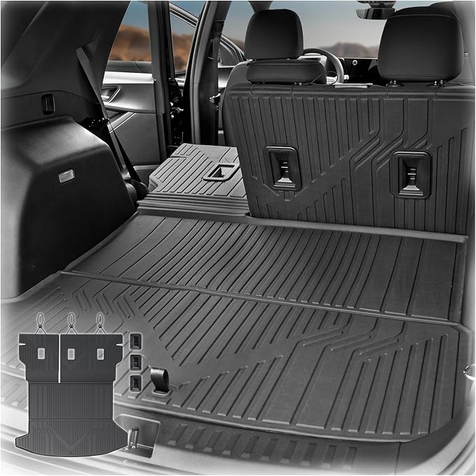 Cargo Mat with Backrest Mat for 2025-2026 Chevy Equinox(Only Gas)/GMC Terrain, All Weather TPE Trunk Cargo Mat Car Accessories for Chevrolet Equinox