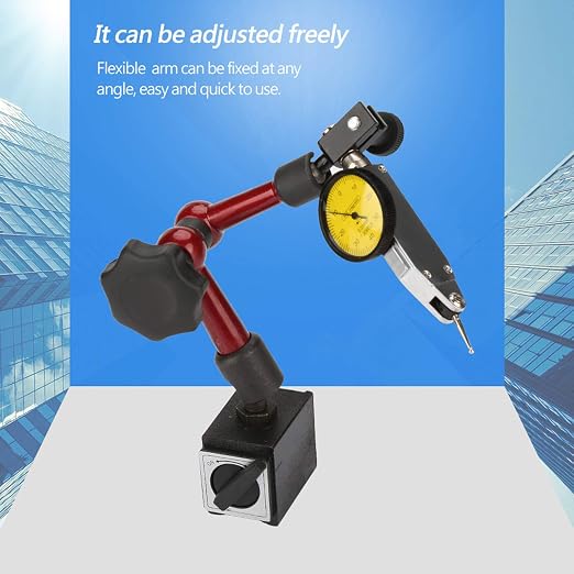 AUNMAS Dial Indicator Magnetic Base Holder Kit, Strong On/Off Switch Magnet Stand with Fine Adjustment and Flexible Arm for Lever Test Indicator