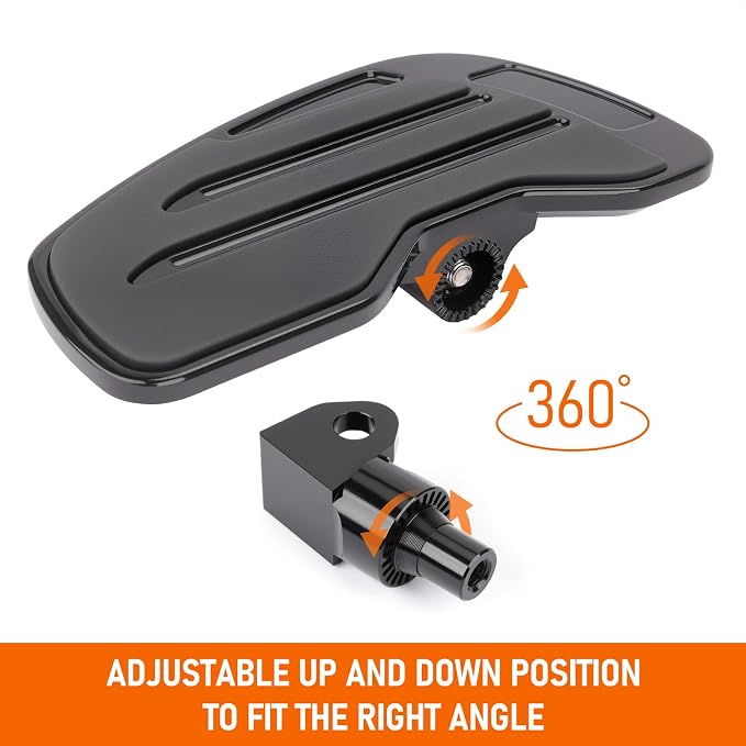 Motorcycle Front Footpegs for Honda Rebel 300 500 CMX300 CMX500 2017-2025, 360° Roating Anti-Slip Wide Foot Pegs Footrest, Rider Footboard, Motorbike Highway Footboard Accessories (Black B)