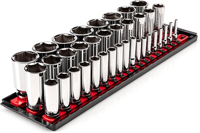 TEKTON 1/4, 3/8, 1/2 Inch Drive 6-Point Socket Set, 37-Piece | SHD99207