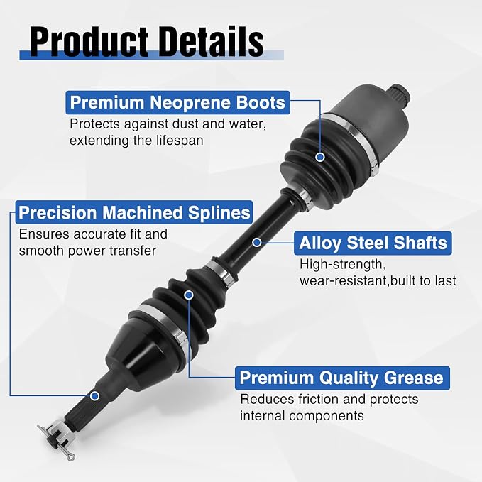 Frokom Front CV Axle Drive Shaft for Polaris Sportsman 450/500/570/800 4X4 2007-2023, Fits Sportsman HO & X2 Models