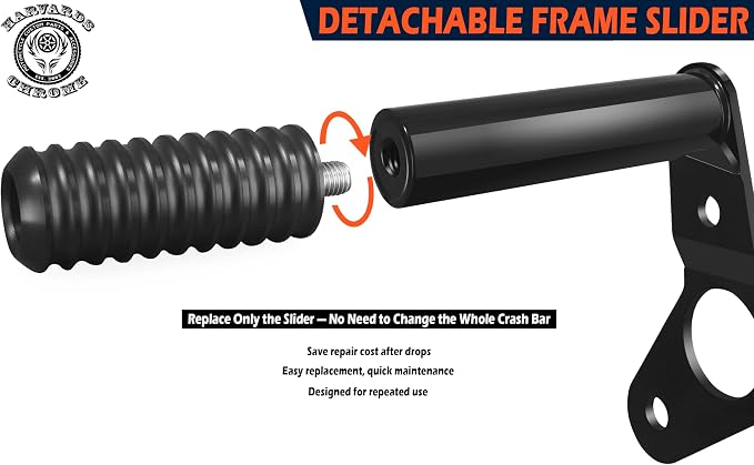 1-1/4" Heavy Duty Peg Crash Bar Frame Slider for Harley Softail Low Rider/Street Bob/Low Rider S/Low Rider ST 2018-2026