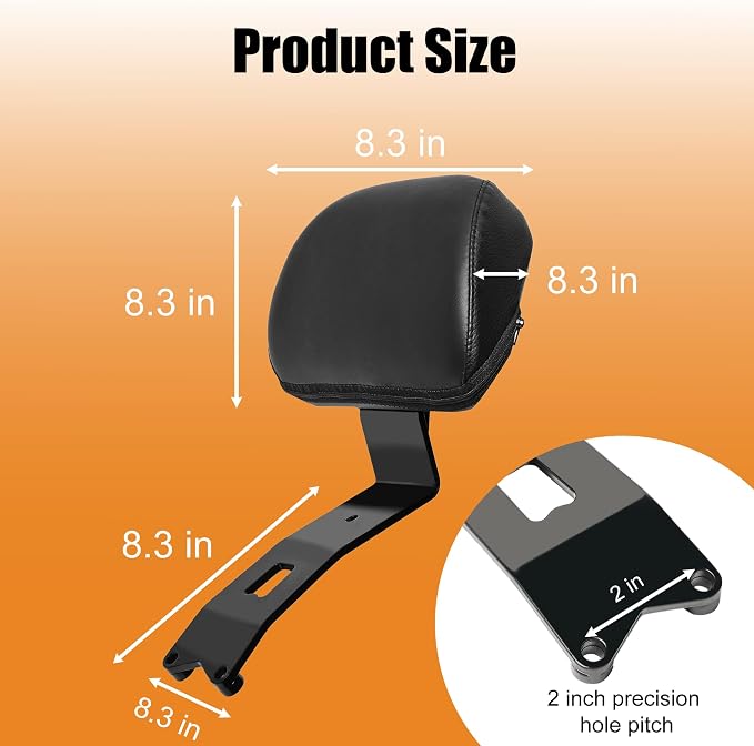 Driver Backrest Compatible with Indian Scout Sixty/Bobber/Classic Solo 2025+, Plug-In Rider Backrest Sissy Bar for Indian Motorcycle Accessories