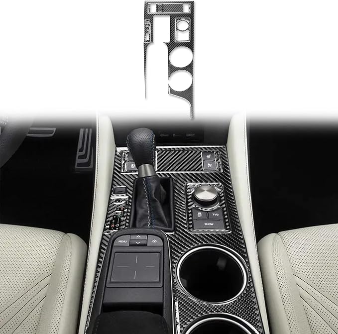 Soft Carbon Fiber Car Interior Shifter Kit 6/Piece Decorative Sticker for Lexus RC300 350 200T 15-24 Carbon Fiber Interior Accessories
