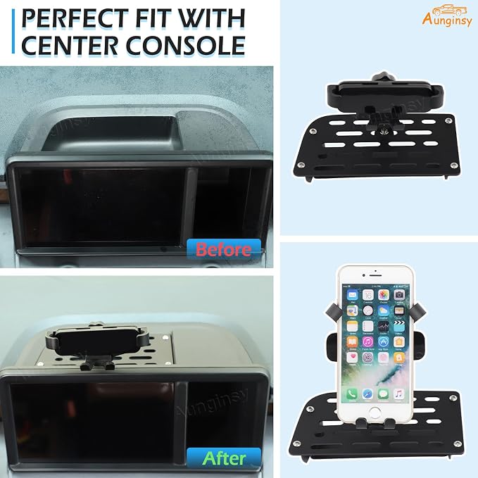 Aunginsy Center Console Dash Mount Phone Holder Compatible with Ford Maverick 2022 2023 2024, Car Dashboard Instrument Table Organizer Storage Tray Groove Panel Mobile Cell Phone Bracket Accessories