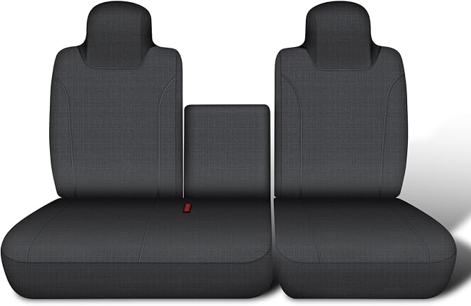 Custom-Fit Front Seat Cover for 2006-2025 Isuzu NPR, Premium Automotive Black Bucket Seat Cover with Molded Headrests, Airbag Compatible, Quick Setup Interior Cover for 2006-2025 Isuzu NPR