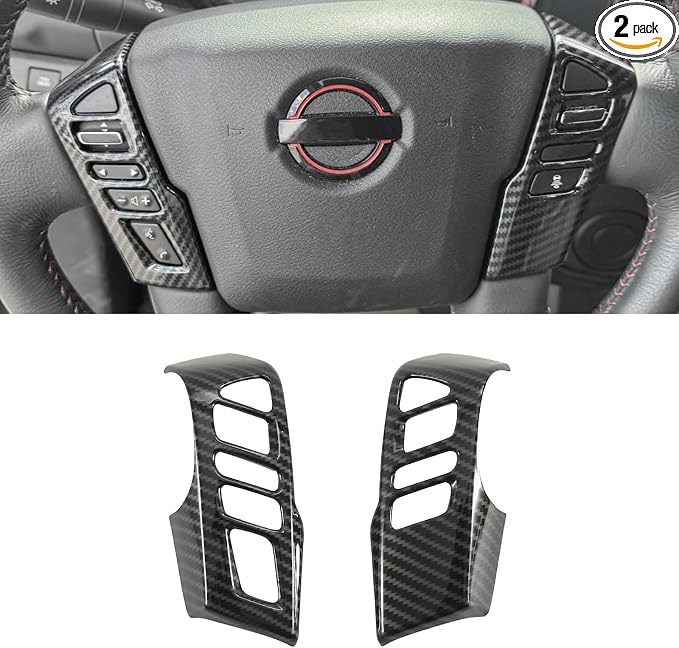 Carbon Fiber Steering Wheel Cover Compatible with Nissan Frontier 2022-2026