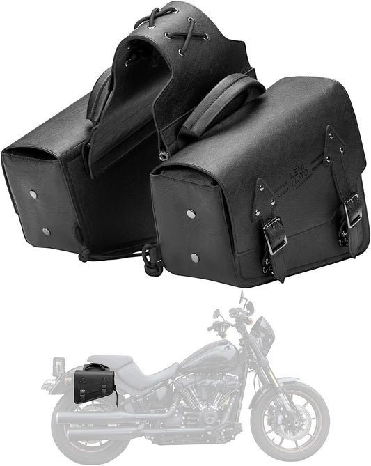 KEMIMOTO Motorcycle Saddlebags Leather Side Bags 12L Compatible with Sportster 883 1200 Softail Low Rider S Cruiser Dyna V-star Shadow Vulcan Rebel