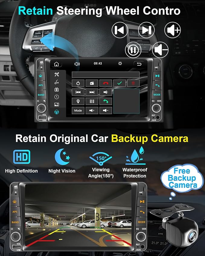 Plug & Play Car Radio Stereo for Nissan Rogue Selet 2014-2015/Sentra 2015-2019/Versa 2014-2019/Versa Note 2014-2019/Quest 2011-2017/TITAN 2013-2015 W/Carplay Android Auto Touchscreen Bluetooth AM/FM