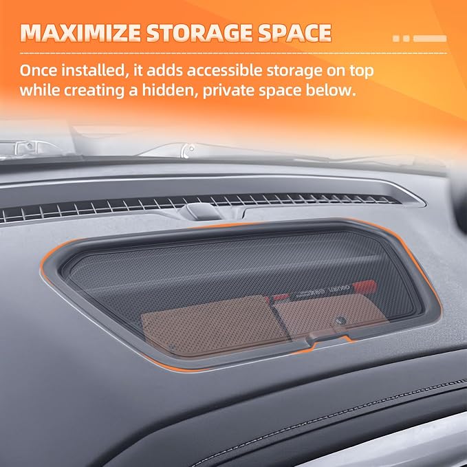Front Cup Holder Storage Tray and Dash Storage Tray for 2019-2026 Chevy Silverado GMC Sierra 1500 & 2020-2026 2500HD 3500HD Accessories, (Jump Seat Split-Bench Only)