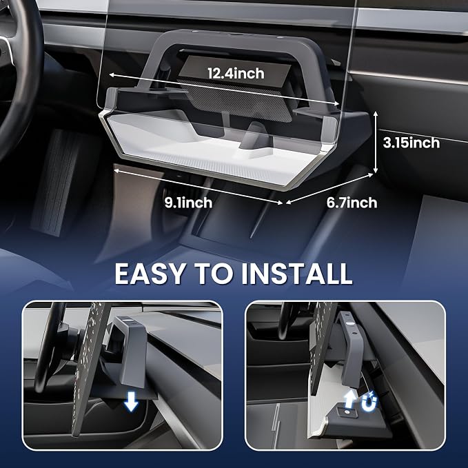 for Model Y Juniper & Model Y L Under Screen Storage Organizer 2025-2026 Upgrade, Model 3 Highland Center Console Organizer Tray 2024-2026 for Tesla Model Y Juniper Accessories, White