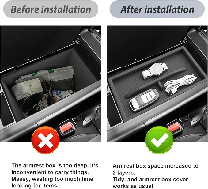 SKTU 2-Pack 2022-2026 Lexu s NX Center Console Organizer for 2022-2026 Lexus NX (NX Hybrid/NX Plug-in Hybrid/NX F Sport) Console Tray 2022-2026 NX Accessories with Sunglasses Holder [Double Layers]