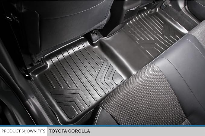 SMARTLINER Custom Fit Floor Mats 2nd Row Liner for 2014-2019 Toyota Corolla