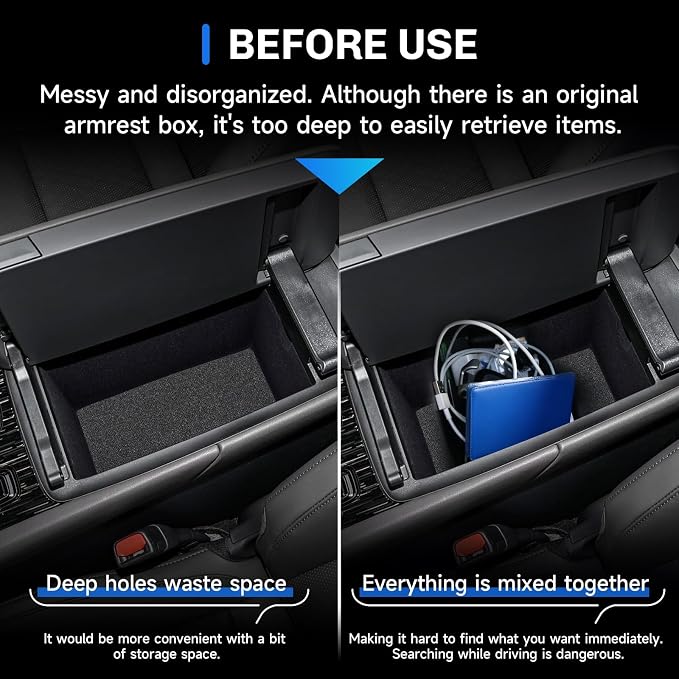 SXCY [Double-layer for 2023-2025 2026 Lexus RX350 Center Console Organizer 2024 2025 2026 RX350 RX Hybrid RX 350h/ RX 500h Accessories [Soft Silicone] Center Console Tray Middle Console Organizer