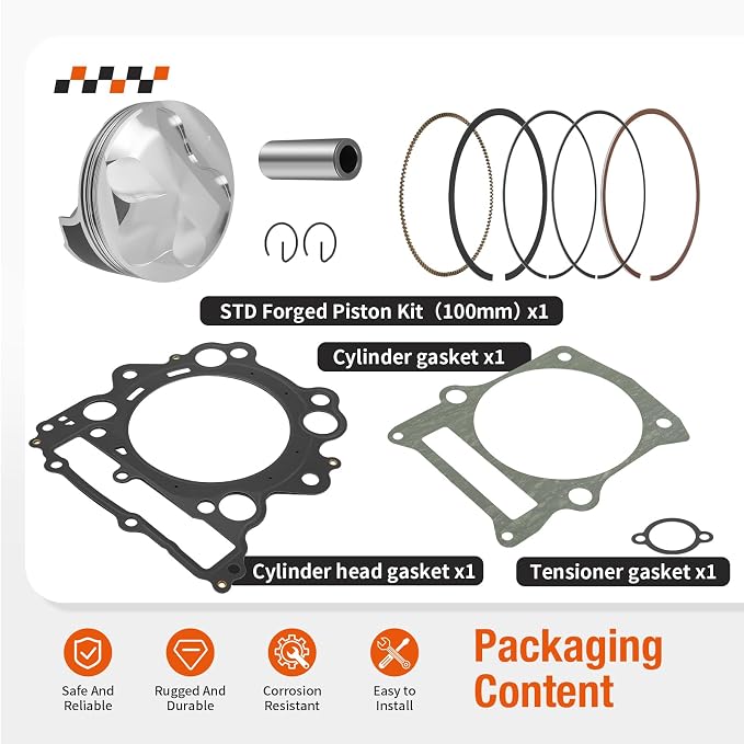 Top End Rubuild Kit 100mm STD Forged Piston For Yamaha Grizzly Rhino Raptor 660 YFM660F/R YXR660 2002-2008 3YF-11631-00-X0