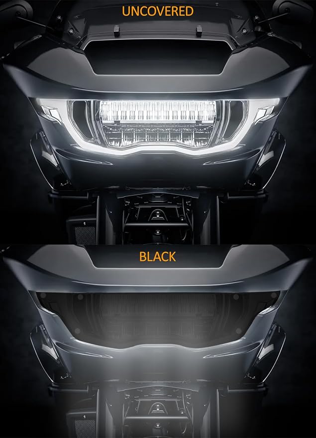 Headlight Lens Headlamp Protection Film Headlight Cover Guard Compatible with Harley Touring CVO Road Glide FLTRXSE 2023-up & Road Glide/ST 2024-up (Black)