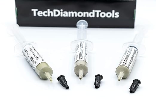 TechDiamondTools Kit of 3 Diamond Polishing Compound Polishing Paste USA Made 1050 1500 3000 Grit for Marble Glass Metal Rock Jewelry Resin Silver Gemstone with High Concentration of Diamond Powder