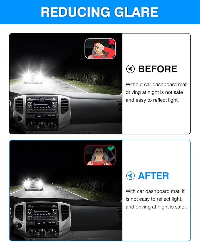 Autorder Dashboard Cover Mat for 2005-2015 Toyota Tacoma Pickup Accessories Dash Cover Flannel Dash Mat Sunshade Glare UV Rays Protector