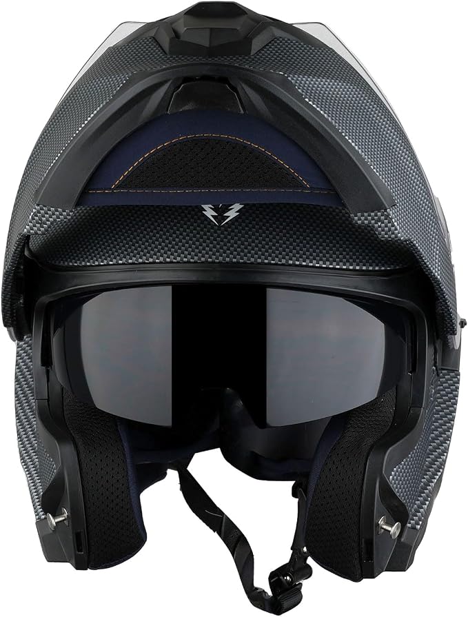 1Storm Motorcycle Street Bike Modular/Flip up Dual Visor Sun Shield Full Face Helmet HJK920