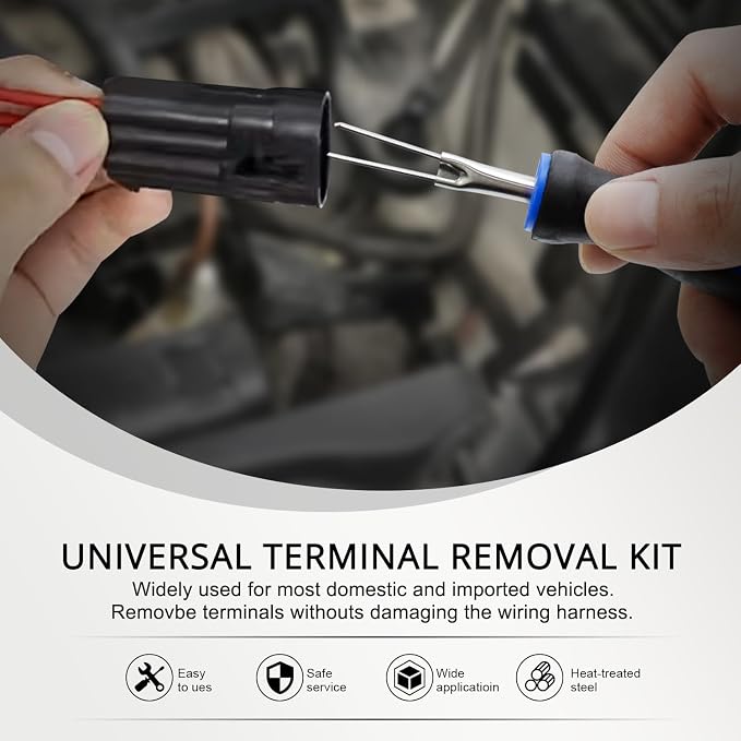 YSTOOL Terminal Release Kit, Universal Wire Connector Removal Pin Extractor Release Tool 23 PCS Set for American Domestic and Imported Vehicles
