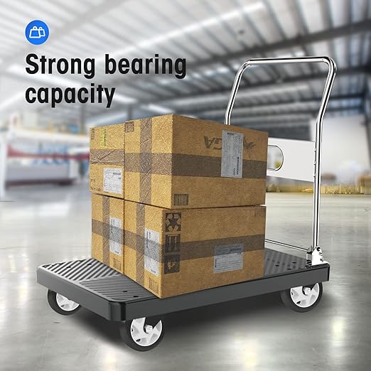 5" Swivel Plate Casters, 1400Lbs Capacity with Brake | Black, 4-Pack, PU Wheels, Double Ball Bearings, Quiet & Non-Marking, for Workbenches & Carts
