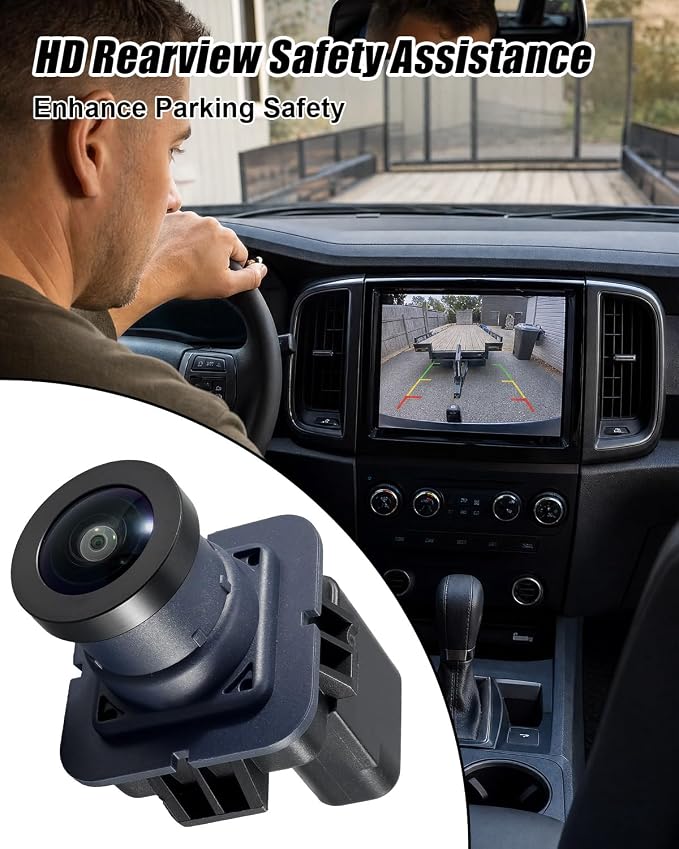Rear Backup Camera Fit for Ford Ranger 2019 2020 2021 2022 2023 Replace KB3Z-19G490-B FO1960185 KB3Z19G490B PAC504, Rear View Camera Park Assist Backup Reverse Camera
