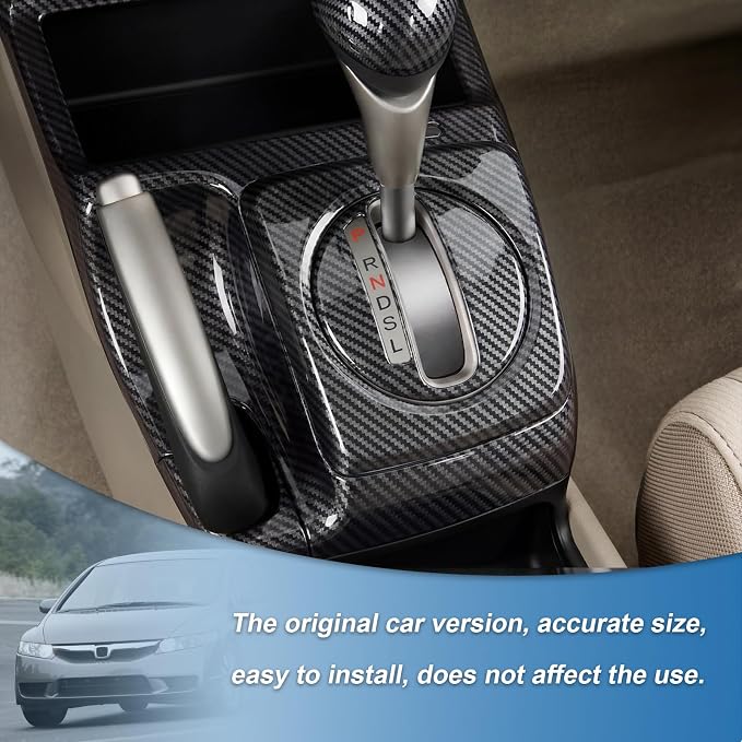 Carbon Fiber Gear Shift Panel Trim Cover for Honda Civic 8th Gen 2006 2007 2008 2009 2010 2011, Gear Shift Panel Interior Accessories