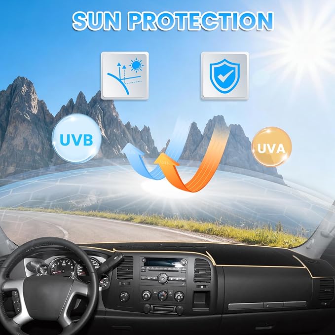 Black Dash Cover for 2007-2013 Chevy Chevrolet Silverado GMC Sierra
