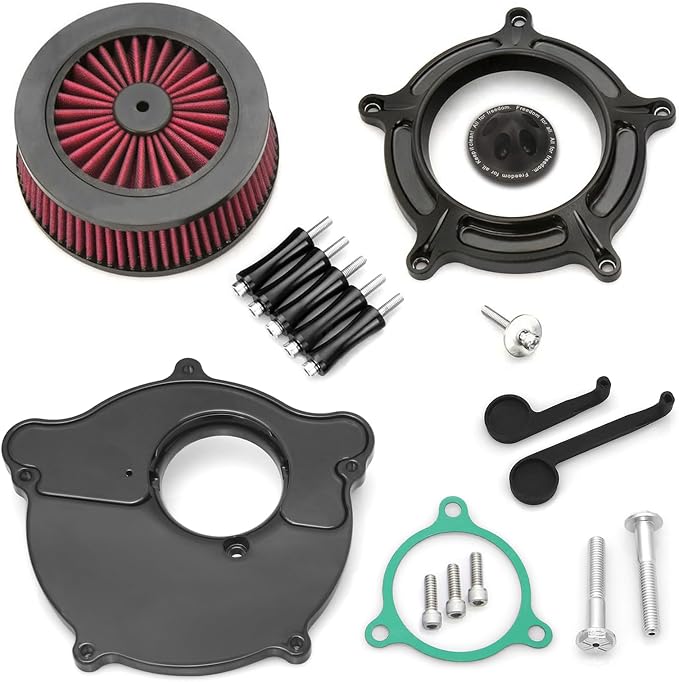 For harley air cleaner filter Sportster Softail Touring street road king glide Dyna for harley davidson air intake filters (OPS Black - Red Filter, D-For M8 Touring/Softail 2018-UP)