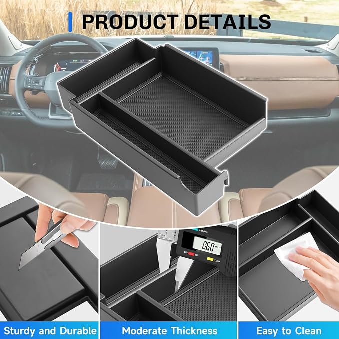 SXCY for 2026 Nissan Pathfinder Center Console Organizer Tray for 2022-2026 Nissan Pathfinder Accessories Center Console Tray 2026 Pathfinder Armrest Console Organizer Tray