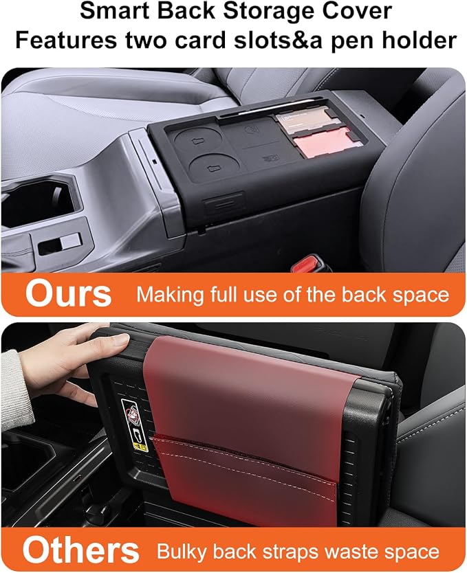 Center Console Thin Silicone Rubber Armrest Cover for 2026 Toyota RAV4 Hybrid&RAV4 Plug-in Hybrid with Organized Compartments - [Full Coverage Fit&OEM Texture Design] - Black