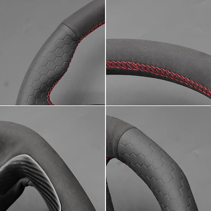 MEWANT Steering Wheel Covers for Dodge Ram 1500 TRX 2021-2024 Hand-Stitched Steering Wheel Wrap