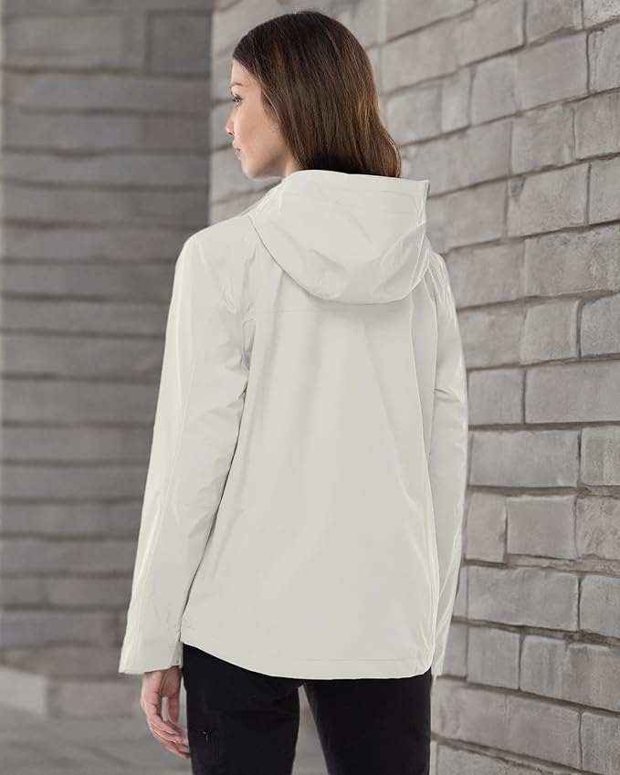 Outdoor Ventures Packable Rain Jacket Women Lightweight Waterproof Raincoat with Hood Cycling Bike Jacket