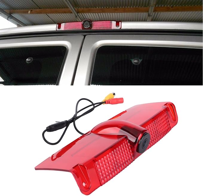 Rear View Camera, Backup Camera for Van 2003-2017 3rd Brake Light Mount, 170° Wide Angle Reverse Camera with No Drill Installation, PC Housing