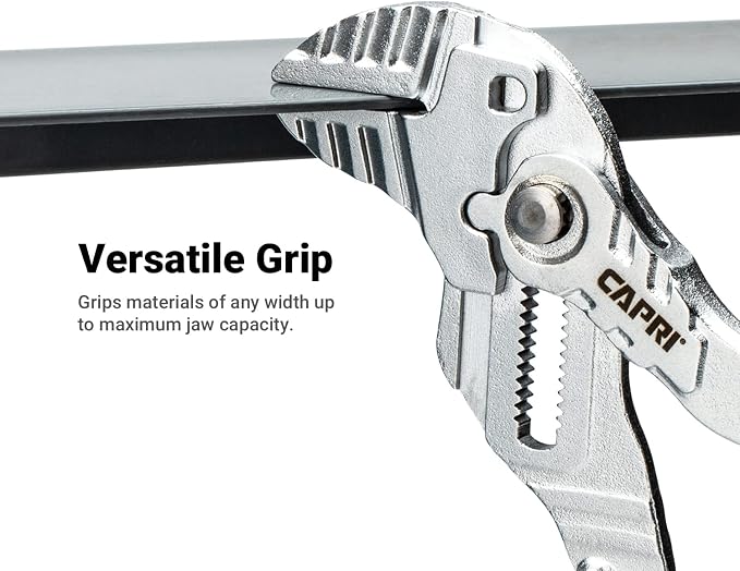 Capri Tools CP22300-10 Pliers Wrench, Smooth Parallel Jaws with Soft Grip Non-Slip Handle, 10" Length