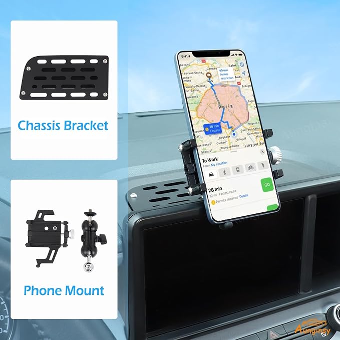 Aunginsy Center Console Dash Phone Mount Compatible with Ford Maverick 2022 2023 2024, Car Dashboard Mobile Phone Bracket Instrument Table Organizer Storage Tray Groove Cell Phones Holder Accessories