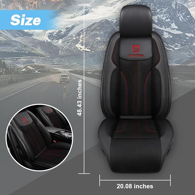 Cooling Car Seat Cushion with 10 Powerful Turbo Fans, 12V-24V Ventilated Cooling Car Seat Cushion, 3-Speed Adjustable Breathable Cooling Seat Cover for Car SUV Truck Universal Fit (Black)