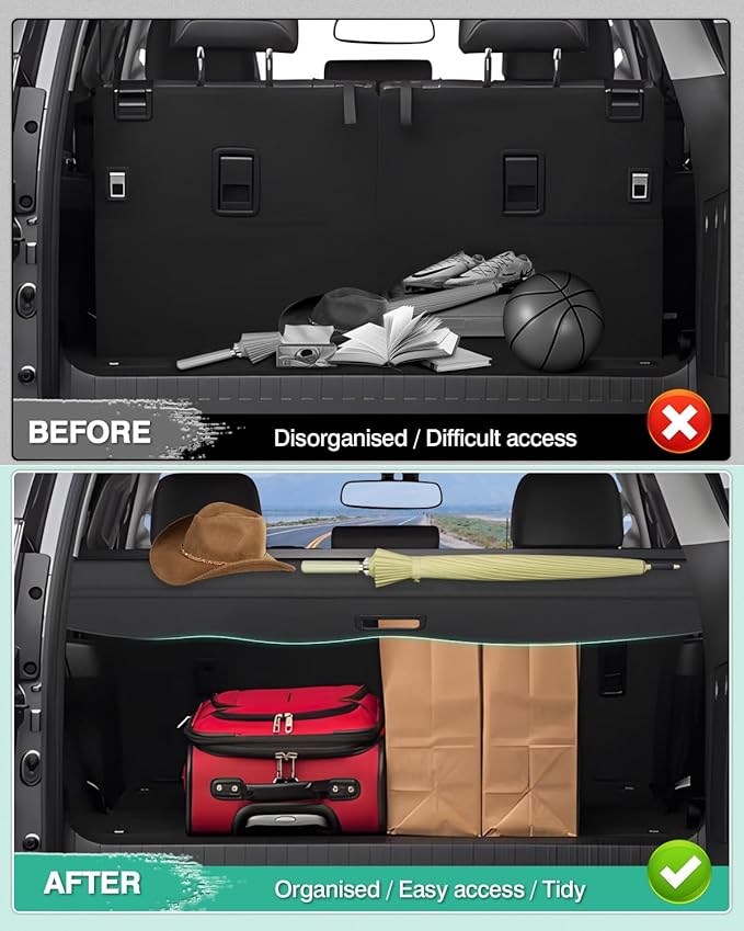 Powerty Retractable Cargo Cover for Lexus GX 460 GX460 2010-2023, Canvas Texture Trunk Cover Privacy Screen Rear Security Shade for GX460 Accessories (with Extented Cover)