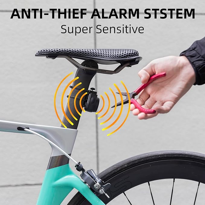 ROCKBROS Bike Alarm with Remote 2 Pack, 115dB Wireless Anti-Theft Vibration Motorcycle Bicycle Alarm Vehicle Security Alarm System (Black)