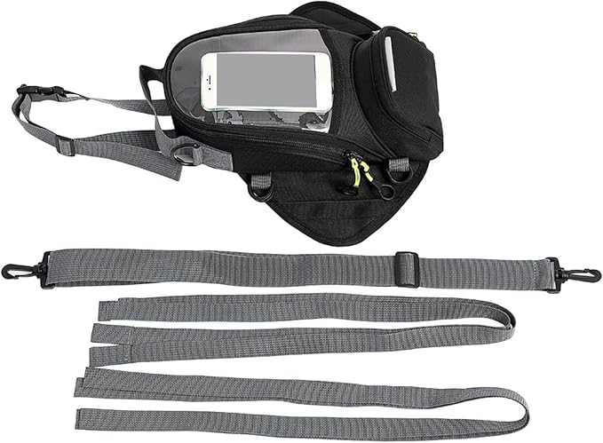 Rulbelok Nylon Motorcycle Tanks Bag with Touch Control Phone Pocket and Multiple Storage Compartments for Riders Motorcycle Tanks Bag Magnetic Waterproof