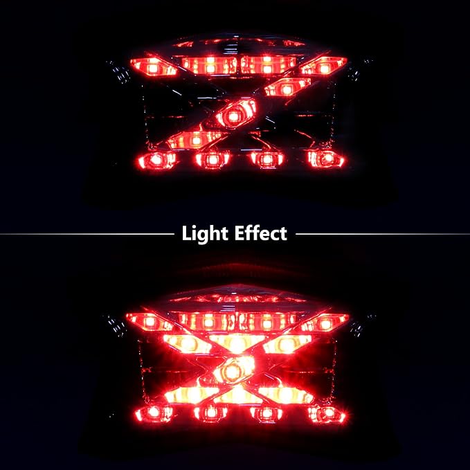 Integrated LED Taillight for 2017-2019 Kawasaki Ninja 650/650ABS/Z650,2017-2024 Z900/Z900 ABS/Z900SE,2020-2023 Z H2/Z H2 SE,Smoke Lens