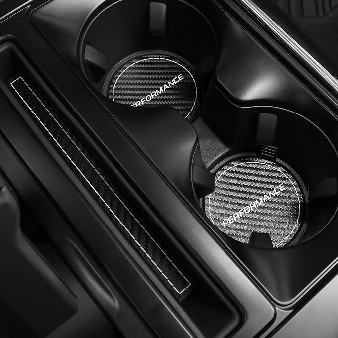 BETTERHUMZ Central Control Storage Box Trim Pad Compatible with Ford F150 2021 2022 2023 2024 2025 for Alcantara Carbon Leather Car Interior Accessories (Carbon Leather)