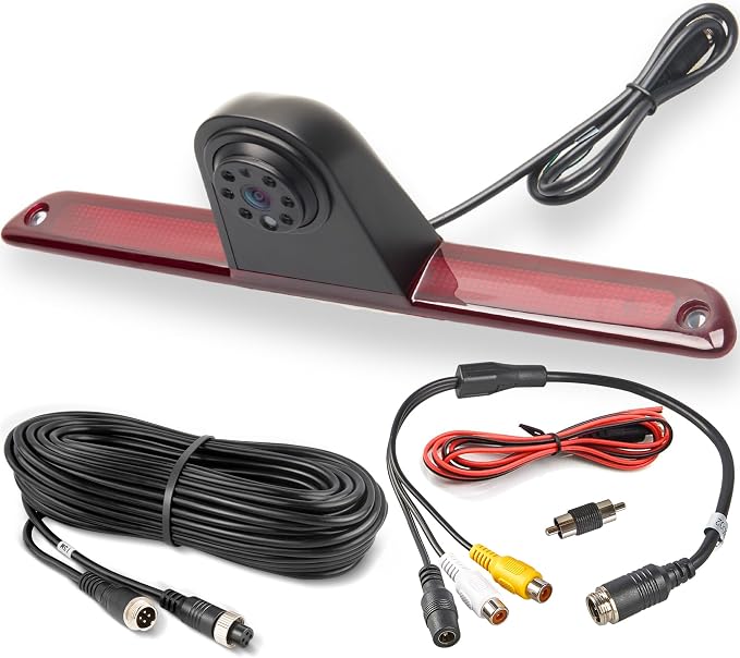 EWAY 3rd Third Brake Light Sprinter Backup Camera for Mercedes Benz Sprinter Volkswagen VW Crafter Vans 2007-2019 Roof Mount Reversing Camera Top Rear Brake Light IR Super Night Vision Rearview Camera