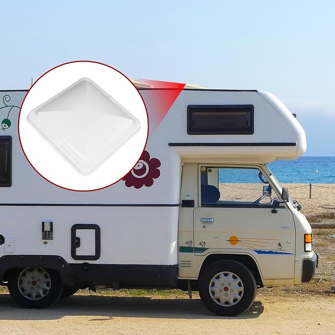 Jack Boss 2 Pack Set RV Vent Covers for Roof, 14 Inch Replacement Camper Vent Lid for Trailer and Motorhome, 14" x 14" x 3.25" White