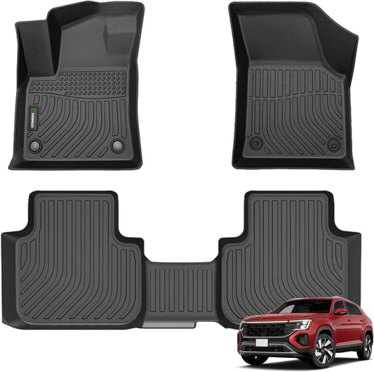 ANBINGO® Floor Mats Custom for Atlas Cross Sport 2020-2024 & Atlas 6/7 Seat Front& 2nd Rows VW Full Set Accessories