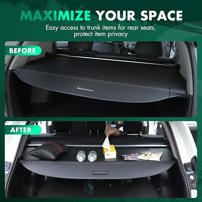 SCITOO Cargo Cover 2018-2023 Fit for Chevrolet Traverse Upgraded Retractable Rear Trunk Cover with Aluminum PVC&Plastic